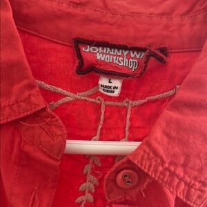 Johnny W Workshop Red Button-Up Shirt